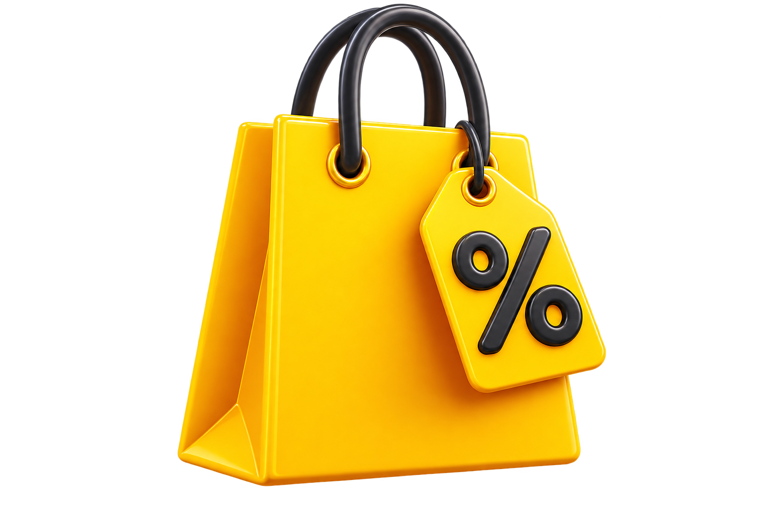 Sacola de compras com etiqueta de desconto